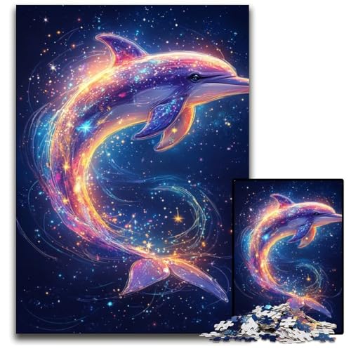 Puzzle 1000 Teile für Erwachsene oder Familien, Galaxie-Delfin, Holzpuzzle, pädagogisches Denkspiel, künstlerische Heim- und Bürodekoration, ab 14 Jahren, 50x75cm Puzzle 1000 Teile für Erwachsene oder Familien, Galaxie-Delfin, Holzpuzzle, pädagogisches Denkspiel, künstlerische Heim- und Bürodekoration, ab 14 Jahren, 50x75cm von JIANGENNF