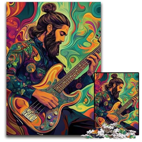 Puzzle 1000 Teile für Erwachsene oder Familien, Gitarre spielendes Holzpuzzle, farbenfrohe Heimdekoration und interaktives Familienspiel, 50x75cm Puzzle 1000 Teile für Erwachsene oder Familien, Gitarre spielendes Holzpuzzle, farbenfrohe Heimdekoration und interaktives Familienspiel, 50x75cm von JIANGENNF