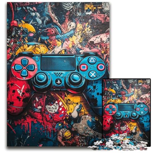 Puzzle 1000 Teile für Erwachsene oder Familien, Graffiti-Puzzle aus Holz, lustige Spiele, ganze Familie, für Kinder ab 14 Jahren, 50x75cm von JIANGENNF