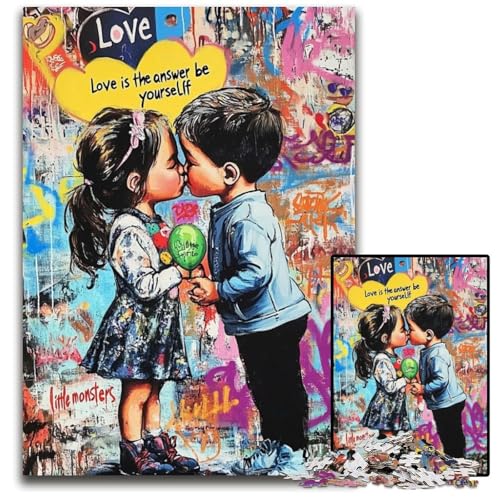 Puzzle 1000 Teile für Erwachsene oder Familien, Graffiti-Puzzle für Jungen und Mädchen als Geschenk zur Heimdekoration, anspruchsvolles Familienspielzeug, perfekt für Spieleabende, 26x38cm Puzzle 1000 Teile für Erwachsene oder Familien, Graffiti-Puzzle für Jungen und Mädchen als Geschenk zur Heimdekoration, anspruchsvolles Familienspielzeug, perfekt für Spieleabende, 26x38cm von JIANGENNF