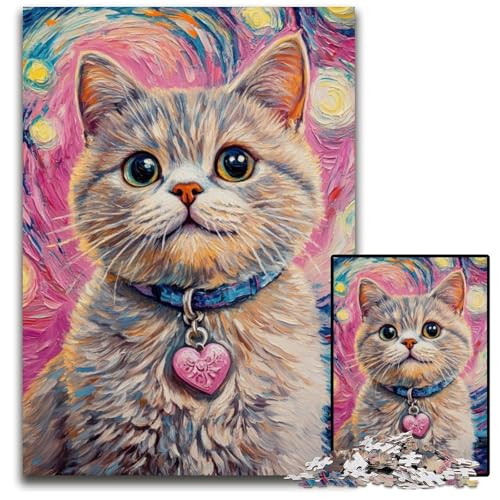 Puzzle 1000 Teile für Erwachsene oder Familien, Happy Cat, Kartonpuzzle, Lernspiele, DIY-Spielzeug, Geburtstagsgeschenk, Geschenke für 14-Jährige, 26x38cm Puzzle 1000 Teile für Erwachsene oder Familien, Happy Cat, Kartonpuzzle, Lernspiele, DIY-Spielzeug, Geburtstagsgeschenk, Geschenke für 14-Jährige, 26x38cm von JIANGENNF