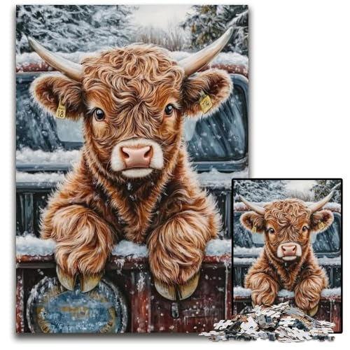 Puzzle 1000 Teile für Erwachsene oder Familien, Highland Cow, Kartonpuzzle, Lernspiele, DIY-Spielzeug, Geburtstagsgeschenk, Geschenke für 14-Jährige, 26x38cm Puzzle 1000 Teile für Erwachsene oder Familien, Highland Cow, Kartonpuzzle, Lernspiele, DIY-Spielzeug, Geburtstagsgeschenk, Geschenke für 14-Jährige, 26x38cm von JIANGENNF