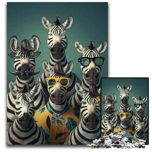 Puzzle 1000 Teile für Erwachsene oder Familien, Holzpuzzle mit Zebra-Familie, pädagogisches Denkspiel, künstlerische Heim- und Bürodekoration, ab 14 Jahren, 50x75cm Puzzle 1000 Teile für Erwachsene oder Familien, Holzpuzzle mit Zebra-Familie, pädagogisches Denkspiel, künstlerische Heim- und Bürodekoration, ab 14 Jahren, 50x75cm von JIANGENNF