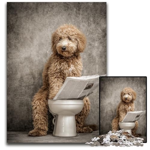 Puzzle 1000 Teile für Erwachsene oder Familien, Hund auf der Toilette, Holzpuzzle, Lernspiele, DIY-Spielzeug, Geburtstagsgeschenk, Geschenke für 14-Jährige, 50x75cm Puzzle 1000 Teile für Erwachsene oder Familien, Hund auf der Toilette, Holzpuzzle, Lernspiele, DIY-Spielzeug, Geburtstagsgeschenk, Geschenke für 14-Jährige, 50x75cm von JIANGENNF