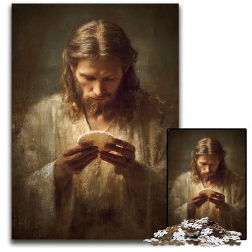 Puzzle 1000 Teile für Erwachsene oder Familien, Jesus-Holzpuzzle mit interaktivem Familienspiel, Kinder ab 14 Jahren, 50x75cm Puzzle 1000 Teile für Erwachsene oder Familien, Jesus-Holzpuzzle mit interaktivem Familienspiel, Kinder ab 14 Jahren, 50x75cm von JIANGENNF