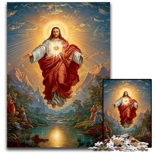 Puzzle 1000 Teile für Erwachsene oder Familien, Jesus-Holzpuzzle mit interaktivem Familienspiel, Kinder ab 14 Jahren, 50x75cm Puzzle 1000 Teile für Erwachsene oder Familien, Jesus-Holzpuzzle mit interaktivem Familienspiel, Kinder ab 14 Jahren, 50x75cm von JIANGENNF