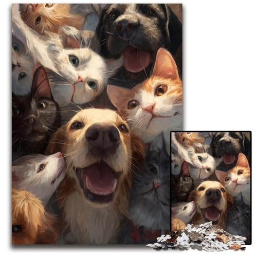 Puzzle 1000 Teile für Erwachsene oder Familien, Katzen und Hunde, Kartonpuzzle, Lernspiele, DIY-Spielzeug, Geburtstagsgeschenk, Geschenke für 14-Jährige, 26x38cm Puzzle 1000 Teile für Erwachsene oder Familien, Katzen und Hunde, Kartonpuzzle, Lernspiele, DIY-Spielzeug, Geburtstagsgeschenk, Geschenke für 14-Jährige, 26x38cm von JIANGENNF