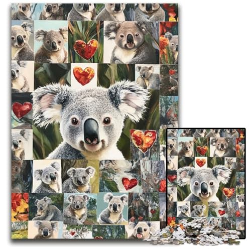 Puzzle 1000 Teile für Erwachsene oder Familien, Koala-Collage, Kartonpuzzle, Lernspiele, DIY-Spielzeug, Geburtstagsgeschenk, Geschenke für 14-Jährige, 26x38cm Puzzle 1000 Teile für Erwachsene oder Familien, Koala-Collage, Kartonpuzzle, Lernspiele, DIY-Spielzeug, Geburtstagsgeschenk, Geschenke für 14-Jährige, 26x38cm von JIANGENNF