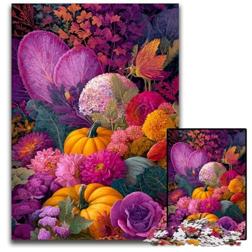 Puzzle 1000 Teile für Erwachsene oder Familien, Kürbisblumen, Holzpuzzle, dekomprimierendes intellektuelles Lernspielzeug, gutes Geschenk für Erwachsene und Teenager, 50x75cm Puzzle 1000 Teile für Erwachsene oder Familien, Kürbisblumen, Holzpuzzle, dekomprimierendes intellektuelles Lernspielzeug, gutes Geschenk für Erwachsene und Teenager, 50x75cm von JIANGENNF