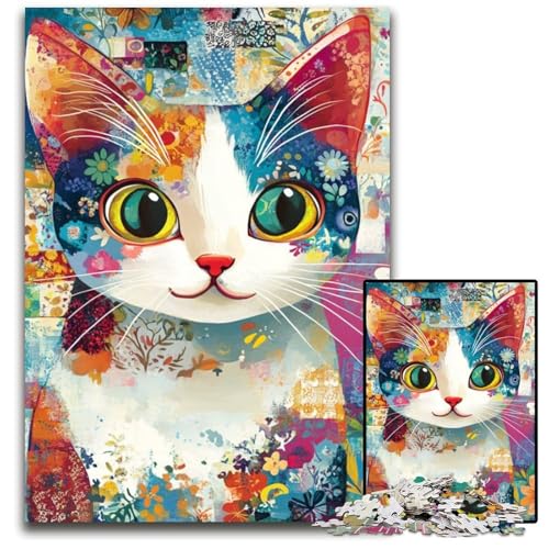 Puzzle 1000 Teile für Erwachsene oder Familien, Kunstkatze, Holzpuzzle, Lernspiele, DIY-Spielzeug, Geburtstagsgeschenk, Geschenke für 14-Jährige, 50x75cm Puzzle 1000 Teile für Erwachsene oder Familien, Kunstkatze, Holzpuzzle, Lernspiele, DIY-Spielzeug, Geburtstagsgeschenk, Geschenke für 14-Jährige, 50x75cm von JIANGENNF