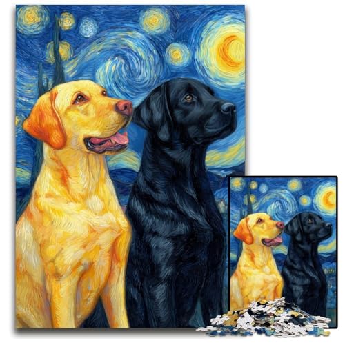 Puzzle 1000 Teile für Erwachsene oder Familien, Labrador unter dem Nachthimmel, Kartonpuzzle, Lernspiele, DIY-Spielzeug, Geburtstagsgeschenk, Geschenke für 14-Jährige, 26x38cm Puzzle 1000 Teile für Erwachsene oder Familien, Labrador unter dem Nachthimmel, Kartonpuzzle, Lernspiele, DIY-Spielzeug, Geburtstagsgeschenk, Geschenke für 14-Jährige, 26x38cm von JIANGENNF