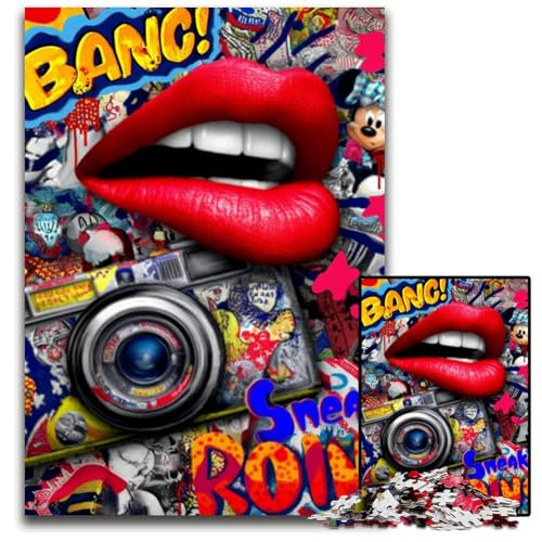 Puzzle 1000 Teile für Erwachsene oder Familien, Lippen-Graffiti, Holzpuzzle, Lernspiele, DIY-Spielzeug, Geburtstagsgeschenk, Geschenke für 14-Jährige, 50x75cm Puzzle 1000 Teile für Erwachsene oder Familien, Lippen-Graffiti, Holzpuzzle, Lernspiele, DIY-Spielzeug, Geburtstagsgeschenk, Geschenke für 14-Jährige, 50x75cm von JIANGENNF