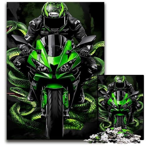Puzzle 1000 Teile für Erwachsene oder Familien, Motorrad-Holzpuzzle, pädagogisches Denkspiel, künstlerische Heim- und Bürodekoration, ab 14 Jahren, 50x75cm von JIANGENNF