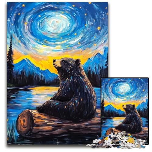 Puzzle 1000 Teile für Erwachsene oder Familien, Nachthimmel, Braunbär, Holzpuzzle, Lernspiele, DIY-Spielzeug, Geburtstagsgeschenk, Geschenke für 14-Jährige, 50x75cm Puzzle 1000 Teile für Erwachsene oder Familien, Nachthimmel, Braunbär, Holzpuzzle, Lernspiele, DIY-Spielzeug, Geburtstagsgeschenk, Geschenke für 14-Jährige, 50x75cm von JIANGENNF
