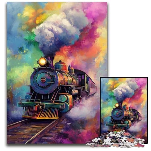 Puzzle 1000 Teile für Erwachsene oder Familien, Regenbogenzug, Holzpuzzle, Lernspiele, DIY-Spielzeug, Geburtstagsgeschenk, Geschenke für 14-Jährige, 50x75cm Puzzle 1000 Teile für Erwachsene oder Familien, Regenbogenzug, Holzpuzzle, Lernspiele, DIY-Spielzeug, Geburtstagsgeschenk, Geschenke für 14-Jährige, 50x75cm von JIANGENNF