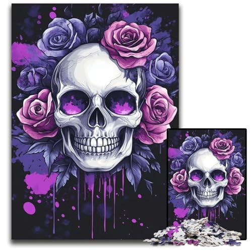 Puzzle 1000 Teile für Erwachsene oder Familien, Rosenschädel, Holzpuzzle, Lernspiele, DIY-Spielzeug, Geburtstagsgeschenk, Geschenke für 14-Jährige, 50x75cm Puzzle 1000 Teile für Erwachsene oder Familien, Rosenschädel, Holzpuzzle, Lernspiele, DIY-Spielzeug, Geburtstagsgeschenk, Geschenke für 14-Jährige, 50x75cm von JIANGENNF