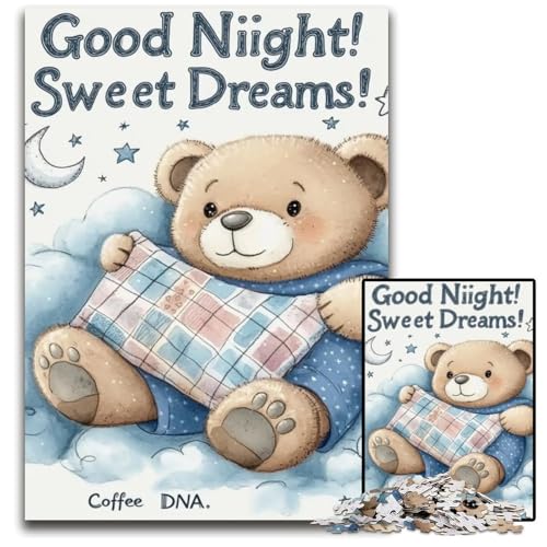 Puzzle 1000 Teile für Erwachsene oder Familien, Schlafender Teddybär, anspruchsvolles Denkspiel für Teenager, Spaß am Familienspielabend, 50x75cm Puzzle 1000 Teile für Erwachsene oder Familien, Schlafender Teddybär, anspruchsvolles Denkspiel für Teenager, Spaß am Familienspielabend, 50x75cm von JIANGENNF