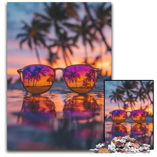 Puzzle 1000 Teile für Erwachsene oder Familien, Sonnenbrillen am Strand, Kartonpuzzle, Lernspiele, DIY-Spielzeug, Geburtstagsgeschenk, Geschenke für 14-Jährige, 26x38cm Puzzle 1000 Teile für Erwachsene oder Familien, Sonnenbrillen am Strand, Kartonpuzzle, Lernspiele, DIY-Spielzeug, Geburtstagsgeschenk, Geschenke für 14-Jährige, 26x38cm von JIANGENNF