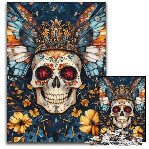 Puzzle 1000 Teile für Erwachsene oder Familien, Totenkopf und Schmetterling, Holzpuzzle, Lernspiele, DIY-Spielzeug, Geburtstagsgeschenk, Geschenke für 14-Jährige, 50x75cm Puzzle 1000 Teile für Erwachsene oder Familien, Totenkopf und Schmetterling, Holzpuzzle, Lernspiele, DIY-Spielzeug, Geburtstagsgeschenk, Geschenke für 14-Jährige, 50x75cm von JIANGENNF