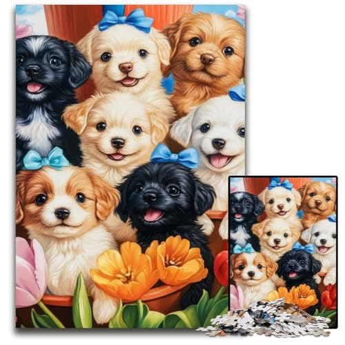 Puzzle 1000 Teile für Erwachsene oder Familien, Welpenpuzzle, anspruchsvolles Denkspiel für Teenager, Spaß am Familienspielabend, 50x75cm Puzzle 1000 Teile für Erwachsene oder Familien, Welpenpuzzle, anspruchsvolles Denkspiel für Teenager, Spaß am Familienspielabend, 50x75cm von JIANGENNF