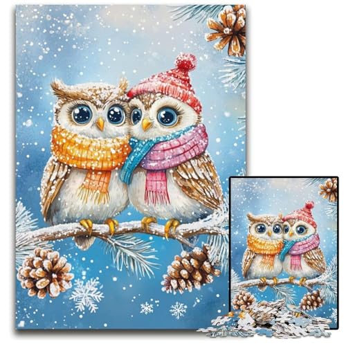 Puzzle 1000 Teile für Erwachsene oder Familien, Winter-Eule, Kartonpuzzle, Lernspiele, DIY-Spielzeug, Geburtstagsgeschenk, Geschenke für 14-Jährige, 26x38cm Puzzle 1000 Teile für Erwachsene oder Familien, Winter-Eule, Kartonpuzzle, Lernspiele, DIY-Spielzeug, Geburtstagsgeschenk, Geschenke für 14-Jährige, 26x38cm von JIANGENNF
