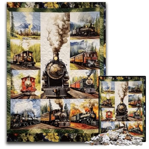 Puzzle 1000 Teile für Erwachsene oder Familien, Zugcollage, Holzpuzzle, Lernspiele, DIY-Spielzeug, Geburtstagsgeschenk, Geschenke für 14-Jährige, 50x75cm Puzzle 1000 Teile für Erwachsene oder Familien, Zugcollage, Holzpuzzle, Lernspiele, DIY-Spielzeug, Geburtstagsgeschenk, Geschenke für 14-Jährige, 50x75cm von JIANGENNF
