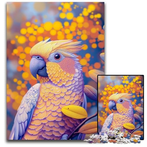 Puzzle 1000 Teile für Erwachsene oder Familien Goldener Papagei Holzpuzzle DIY Heimdekoration Denksportspiel für Teenager 50X75CM von JIANGENNF