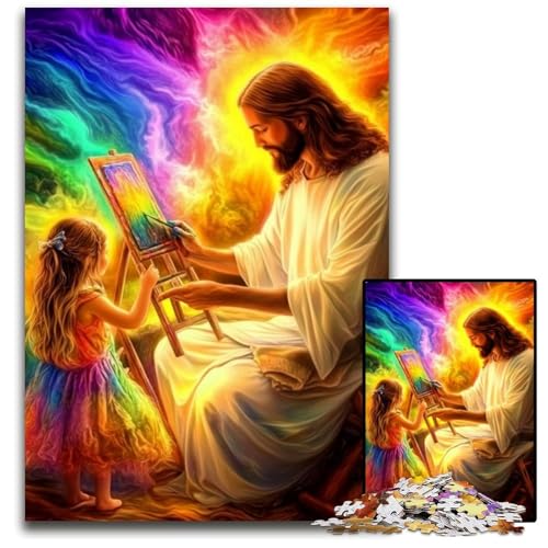 Puzzle 1000 Teile für Erwachsene oder Familien Jesus und das kleine Mädchen, Holzpuzzle mit interaktivem Familienspiel, Kinder ab 14 Jahren, 50x75cm Puzzle 1000 Teile für Erwachsene oder Familien Jesus und das kleine Mädchen, Holzpuzzle mit interaktivem Familienspiel, Kinder ab 14 Jahren, 50x75cm von JIANGENNF