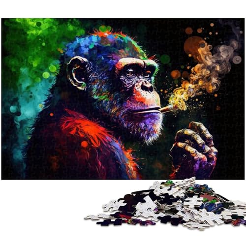 Puzzle AFFE raucht 1000 Teile, Holzpuzzle für Erwachsene, Heimdekoration und Urlaubsspaß, 50 x 75 cm / 19,68 x 29,52 Zoll Puzzle AFFE raucht 1000 Teile, Holzpuzzle für Erwachsene, Heimdekoration und Urlaubsspaß, 50 x 75 cm / 19,68 x 29,52 Zoll von JIANGENNF
