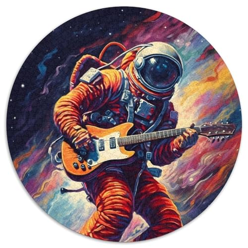 Puzzle Astronaut spielt Gitarre, 1000 Teile, für Erwachsene, anspruchsvolle Puzzles, Spieleabend mit der Familie, Heimdekoration und Gehirntrainingsgeschenk (Größe 67,5 x 67,5 cm) von JIANGENNF