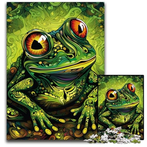 Puzzle für 1000 Teile, Bunte Laubfrösche, Puzzle für Erwachsene, anspruchsvolles Denkspiel – entspannendes Spielzeug für Teenager, 26x38cm/10,23x14,96 Zoll von JIANGENNF