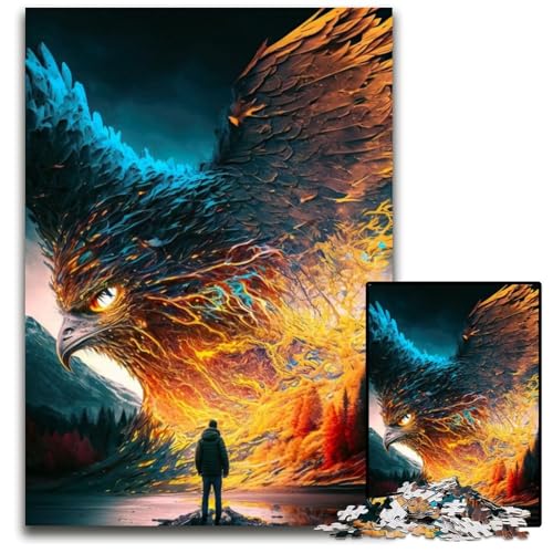 Puzzle für 1000 Teile, Steinadler, anspruchsvolle Puzzles, perfekt für Familienfeiern, Geburtstage, Feiertage, 26x38cm/10,23x14,96 Zoll von JIANGENNF