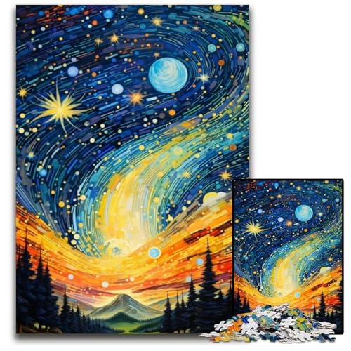 Puzzle für 1000 Teile, farbenfroher Psychedelischer Himmel, Puzzle für Erwachsene, anspruchsvolles Denkspiel – entspannendes Spielzeug für Teenager, 50x75cm/19,68x29,52 Zoll Puzzle für 1000 Teile, farbenfroher Psychedelischer Himmel, Puzzle für Erwachsene, anspruchsvolles Denkspiel – entspannendes Spielzeug für Teenager, 50x75cm/19,68x29,52 Zoll von JIANGENNF