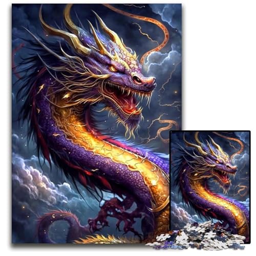 Puzzle für 1000 Teile, kosmische Fantasie-Drachen-Puzzles für Erwachsene, Gehirn-Herausforderung, Teenager und Heimdekoration, 26x38cm/10,23x14,96 Zoll von JIANGENNF