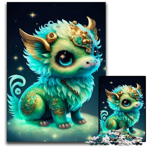 Puzzle für 1000 Teile, süßes Drachenbaby-Puzzle für Erwachsene, anspruchsvolles Denkspiel – entspannendes Spielzeug für Teenager, 26x38cm/10,23x14,96 Zoll von JIANGENNF