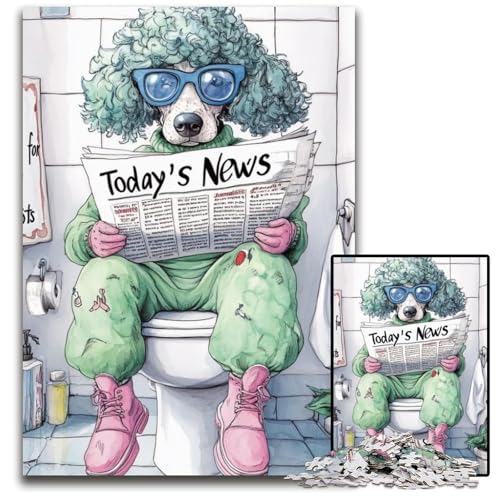 Puzzle für Erwachsene, 1000 „Poodle Go Toilet“-Puzzles, Geburtstage, Feiertage, am besten für Weihnachten, 26x38cm/10,23x14,96 Zoll Puzzle für Erwachsene, 1000 „Poodle Go Toilet“-Puzzles, Geburtstage, Feiertage, am besten für Weihnachten, 26x38cm/10,23x14,96 Zoll von JIANGENNF
