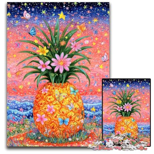 Puzzle für Erwachsene, 1000 Ananas-Holzpuzzles, lustige Spiele, ganze Familie, für Kinder ab 14 Jahren, 50x75cm von JIANGENNF