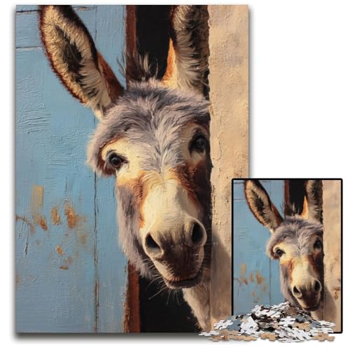 Puzzle für Erwachsene, 1000 Esel, Papppuzzle, Lernspiele, Stressabbau, Heimdekorationsspielzeug für 14-Jährige, 26x38cm von JIANGENNF
