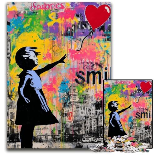 Puzzle für Erwachsene, 1000 Graffiti-Mädchen, Papppuzzles, lustige Spiele, ganze Familie, für Kinder ab 14 Jahren, 26x38cm von JIANGENNF