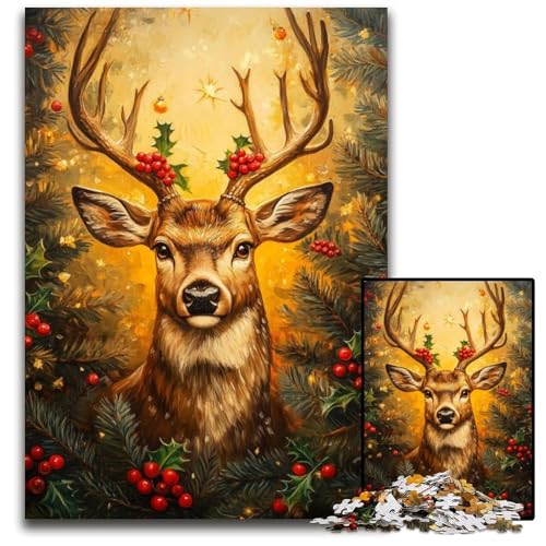 Puzzle für Erwachsene, 1000 Hirsch-Puzzles aus Pappe, lustige Spiele, ganze Familie, für Kinder ab 14 Jahren, 26x38cm von JIANGENNF