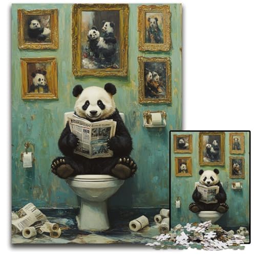 Puzzle für Erwachsene, 1000 Panda Go-Toiletten-Puzzles, Geburtstage, Feiertage, am besten für Weihnachten, 26x38cm/10,23x14,96 Zoll Puzzle für Erwachsene, 1000 Panda Go-Toiletten-Puzzles, Geburtstage, Feiertage, am besten für Weihnachten, 26x38cm/10,23x14,96 Zoll von JIANGENNF