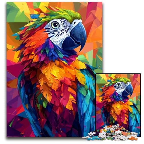 Puzzle für Erwachsene, 1000 Papageien-Puzzles aus Pappe, anspruchsvolles Spielspielzeug, einzigartige Geburtstags- und Geschenkideen für Kinder ab 14 Jahren, 26x38cm von JIANGENNF