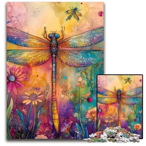 Puzzle für Erwachsene, 1000 Puzzles, Aquarell-Libelle, Holzpuzzle, Lernspiele, stärkt die Liebe zwischen Paaren, für Kinder ab 14 Jahren, 50x75cm Puzzle für Erwachsene, 1000 Puzzles, Aquarell-Libelle, Holzpuzzle, Lernspiele, stärkt die Liebe zwischen Paaren, für Kinder ab 14 Jahren, 50x75cm von JIANGENNF