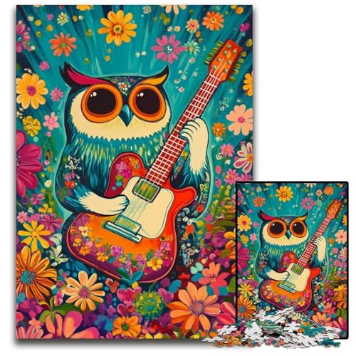 Puzzle für Erwachsene, 1000 Puzzles, Eule spielt Gitarre, Karton-Puzzles für Erwachsene und Jugendliche, Lernspielzeug, Familienspiele, 26x38cm Puzzle für Erwachsene, 1000 Puzzles, Eule spielt Gitarre, Karton-Puzzles für Erwachsene und Jugendliche, Lernspielzeug, Familienspiele, 26x38cm von JIANGENNF