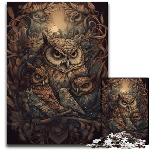 Puzzle für Erwachsene, 1000 Puzzles, Eulen-Puzzle, Lernspielzeug, ganze Familie, ab 14 Jahren, 26x38cm Puzzle für Erwachsene, 1000 Puzzles, Eulen-Puzzle, Lernspielzeug, ganze Familie, ab 14 Jahren, 26x38cm von JIANGENNF