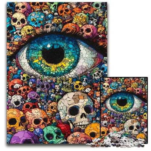 Puzzle für Erwachsene, 1000 Puzzles, Farbaugen, Puzzle-Spielzeug, Geschenk, pädagogisches intellektuelles Dekomprimierungsspaß, Familienspiel, 50x75cm von JIANGENNF