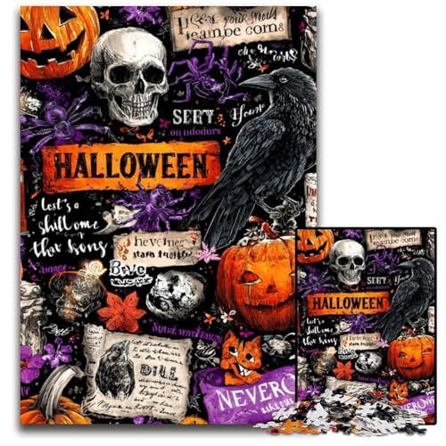 Puzzle für Erwachsene, 1000 Puzzles, Halloween-Collage-Puzzle, Lernspielzeug, ganze Familie, ab 14 Jahren, 50x75cm Puzzle für Erwachsene, 1000 Puzzles, Halloween-Collage-Puzzle, Lernspielzeug, ganze Familie, ab 14 Jahren, 50x75cm von JIANGENNF