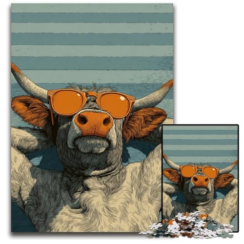 Puzzle für Erwachsene, 1000 Puzzles, Highland Cow, Holzpuzzle für Erwachsene und Jugendliche, Lernspielzeug, Familienspiele, 50x75cm Puzzle für Erwachsene, 1000 Puzzles, Highland Cow, Holzpuzzle für Erwachsene und Jugendliche, Lernspielzeug, Familienspiele, 50x75cm von JIANGENNF