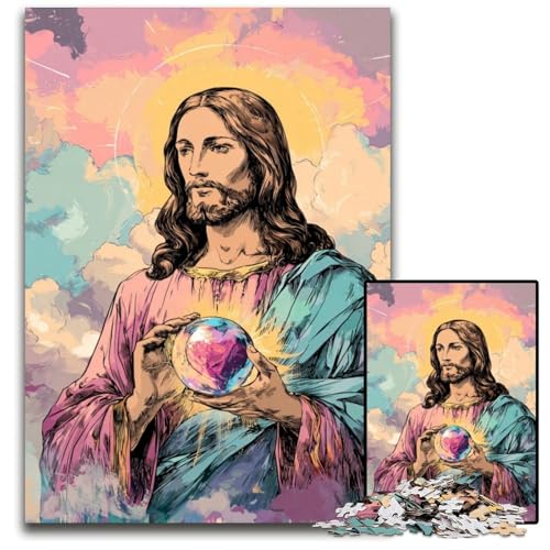 Puzzle für Erwachsene, 1000 Puzzles, Jesus, Holzpuzzle für Erwachsene und Jugendliche, Lernspielzeug, Familienspiele, 50x75cm Puzzle für Erwachsene, 1000 Puzzles, Jesus, Holzpuzzle für Erwachsene und Jugendliche, Lernspielzeug, Familienspiele, 50x75cm von JIANGENNF