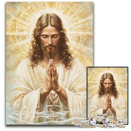 Puzzle für Erwachsene, 1000 Puzzles, Jesus-Puzzle, Spielzeug, Geschenk, pädagogisches intellektuelles Dekomprimierungsspaß, Familienspiel, 26x38cm von JIANGENNF